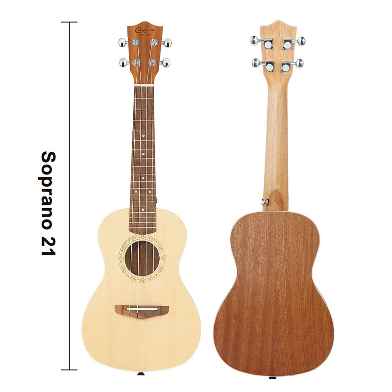 21 Inch Sapele Solid Spruce Top Super Soprano Ukulele