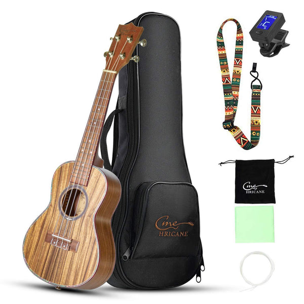 23 Inch Black Walnut Hawaiian Concert Ukulele with Ukulele Kit