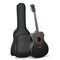 39 Inch Solid Mahogany Top Black Acoustic Guitar