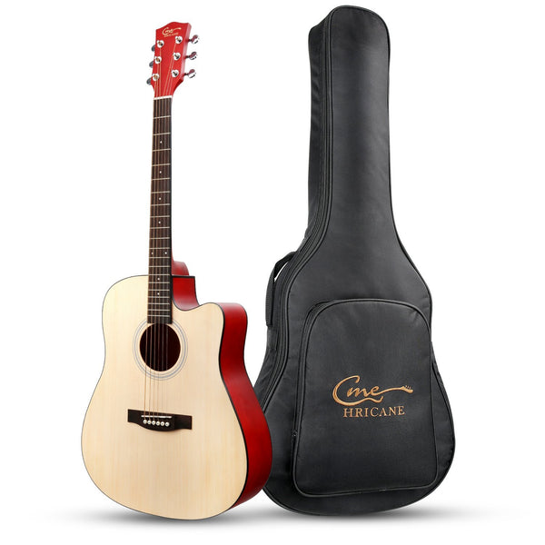 41 Inch Solid Spruce Top Folk Natural-Cutaway Acoustic Guitar