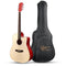 41 Inch Solid Spruce Top Folk Natural-Cutaway Acoustic Guitar