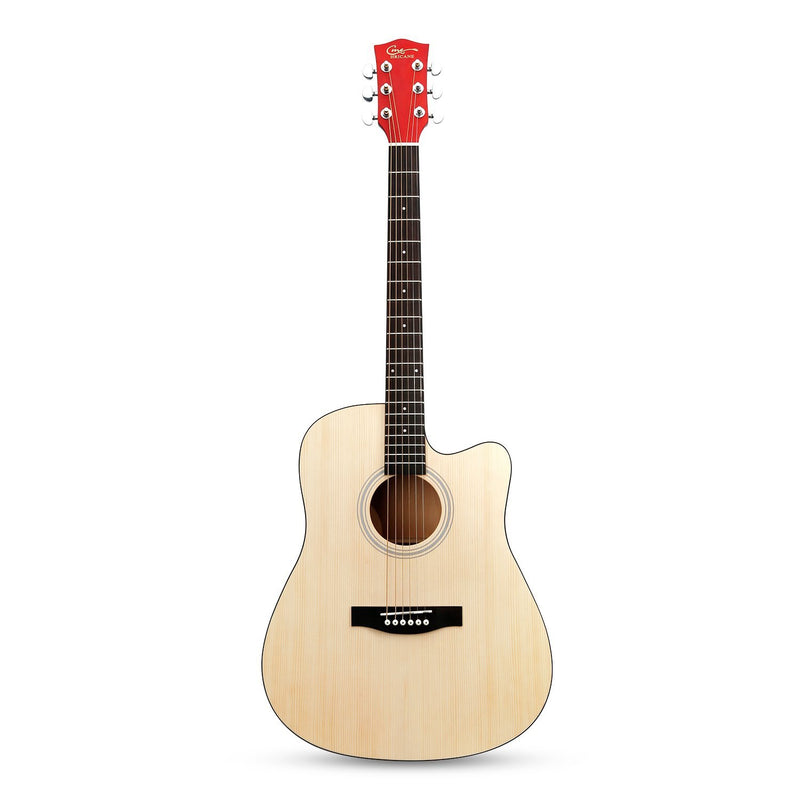 41 Inch Solid Spruce Top Folk Natural-Cutaway Acoustic Guitar