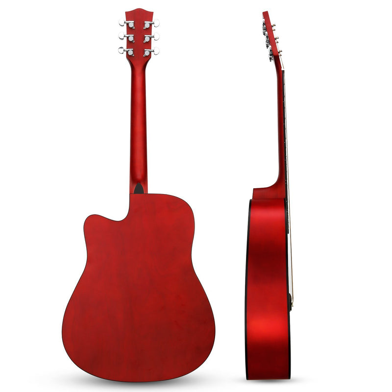 41 Inch Solid Spruce Top Folk Natural-Cutaway Acoustic Guitar