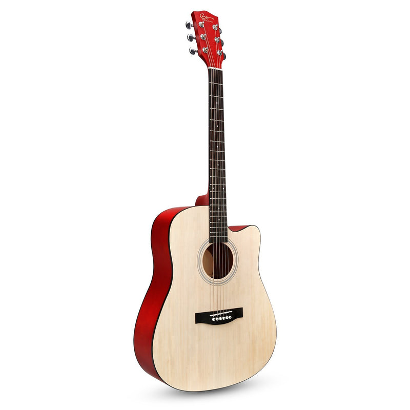41 Inch Solid Spruce Top Folk Natural-Cutaway Acoustic Guitar