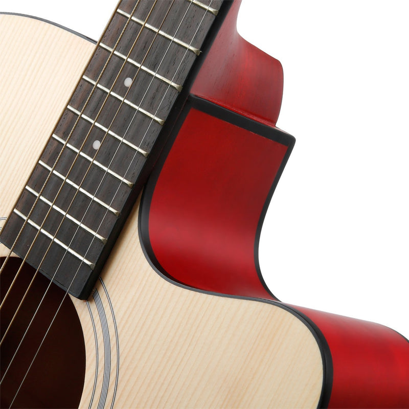 41 Inch Solid Spruce Top Folk Natural-Cutaway Acoustic Guitar